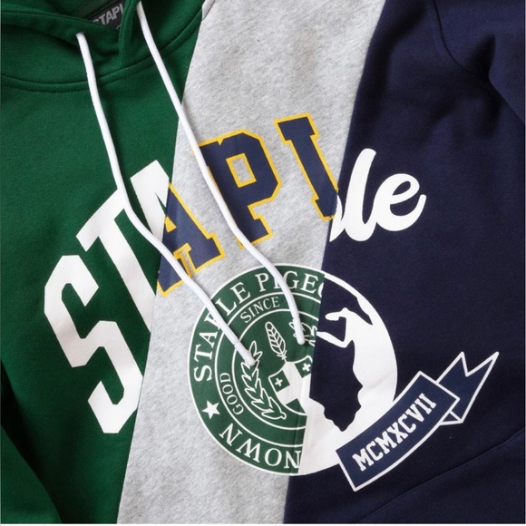 Men's Staple Canal Pieced Hoodie - Color Navy > Size: S - Picture 2 of 3